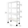 DELURA Slim Storage Cart with Wheels, 4 Tier Bathroom Storage Organizer Rolling Utility Cart for Bathroom Kitchen Laundry Room Office Narrow Place view 2