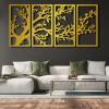 ICEWQOQU Tree of Life Wall Art, 4 Panel Wall Decor, Tree of Life Decor, Metal Tree Wall Art, Tree Signt, Metal Art Wall Decor, Metal Wall Decor, Home Decoration (59" W x 30" H / 150x75 cm, black) view 4