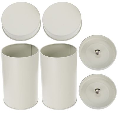 Cereal Container Tinplate Tea Canister 2Pcs Rustic Coffee Sugar Tins with Double Lids Farmhouse Airtight Kitchen Canister for Flour Sugar Coffee Bean Tea Storage White Kitchen Canisters/1178 ( Color :