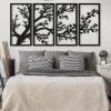 ICEWQOQU Tree of Life Wall Art, 4 Panel Metal Decor, Home Decoration (79" W x 39" H / 200x100 cm, Black) view 1