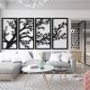 ICEWQOQU Tree of Life Wall Art, 4 Panel Metal Decor, Home Decoration (79" W x 39" H / 200x100 cm, Black) view 2