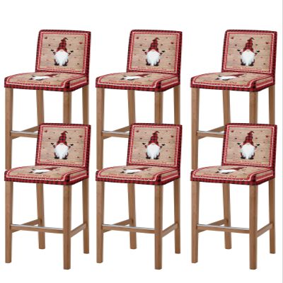Bar Stool Covers with Backs, Stretch Washable Bar Stool Chair Cover Slipcovers Happy Valentine's Day Cute Gnome Removable Counter Stool High Chair Covers for Pub, Dining Room, Cafe,Set of 6