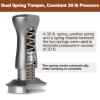 MEION Espresso Tamper 49mm Coffee Tamper, Calibrated Dual Spring Loaded Barista Tamper with Stainless Steel Base, Comes with aluminum storage pad (49MM, Silver) view 2