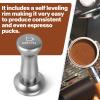 MEION Espresso Tamper 49mm Coffee Tamper, Calibrated Dual Spring Loaded Barista Tamper with Stainless Steel Base, Comes with aluminum storage pad (49MM, Silver) view 3