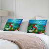 Chic D Summer Tropical Floral Plant Decorations Pillow Covers 20x20 Set of 2, Cotton Linen Reversible Throw Pillows Covers for Outdoor Couch Sofa Living Room Parrot Animal Couch Pillows Cushion Cover view 3