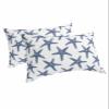 Navy Blue Beach Starfish Pillow Cases Standard Size Set of 2 - Microfiber Bed Throw Pillow Covers, Summer Ocean Nautical Coastal Decorative Lumbar Pillow Cover with Envelope Closure for Sofa 20"x26" view 2
