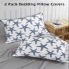 Navy Blue Beach Starfish Pillow Cases Standard Size Set of 2 - Microfiber Bed Throw Pillow Covers, Summer Ocean Nautical Coastal Decorative Lumbar Pillow Cover with Envelope Closure for Sofa 20"x26" view 3