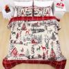FRAMICS 3 Piece Christmas Reversible Quilt Set Queen Size, Red Plaid Printed Quilt, Snowman Moose Christmas Farmhouse Quilts, Lightweight Comforter Set, 90" x 90", 1 Quilt+ 2 Pillow Shams view 2