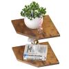 JJL Corner Wall Shelf, 10.4 Inch Wooden Corner Shelves, Set of 2 Floating Shelf for Wall Storage, Wall Mount Corner Shelves for Room Decoration, Rust Brown view 1