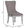 Liberty Furniture Magnolia Manor Upholstered Wing Back Side Chair for Dining Room - Set of 2 - Antique White & Weathered Bark view 3