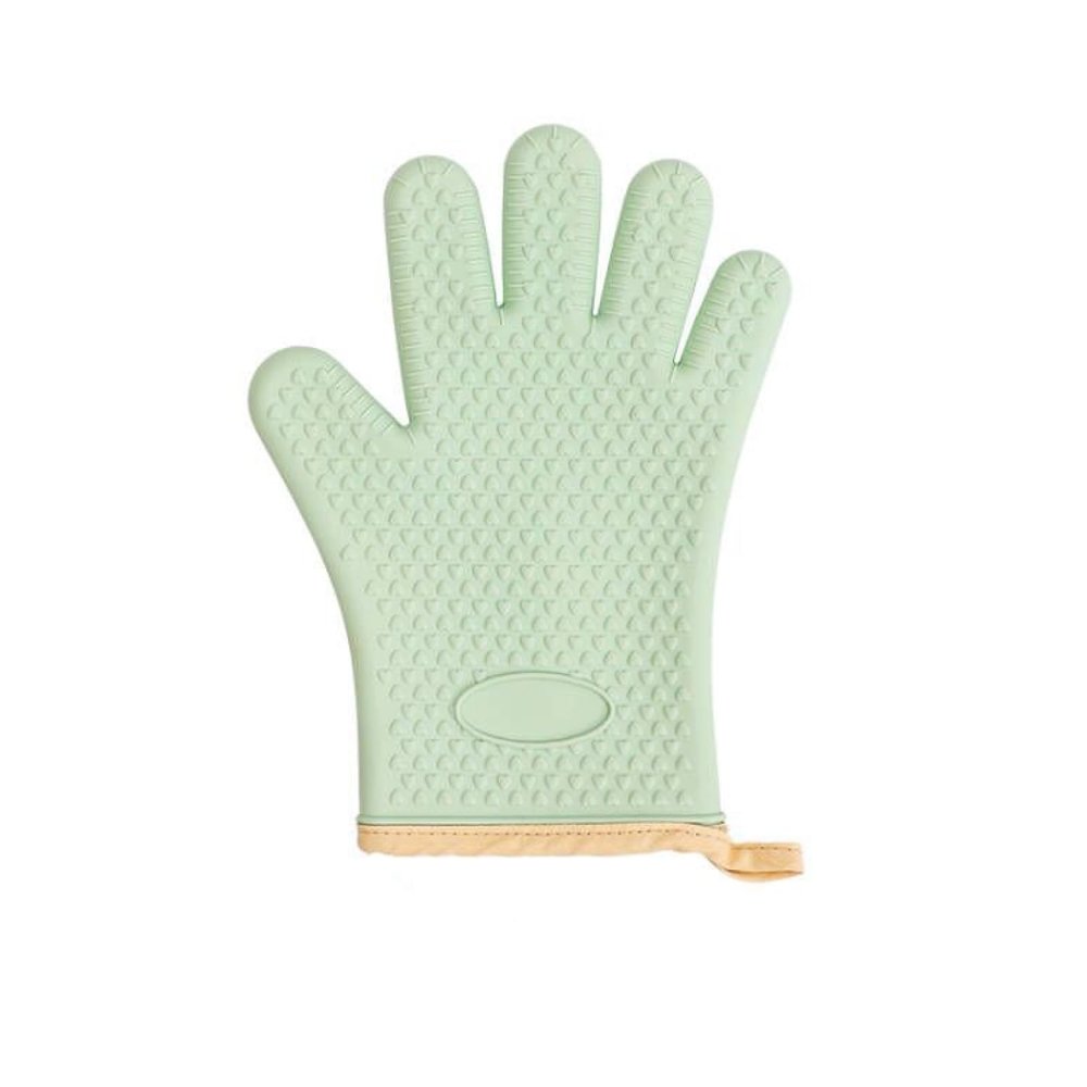 Microwave Oven Gloves Heat Insulation Anti-scalding and Heat-Proof Baking Silicone Gloves Aqua