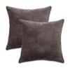 Michael Amini The Smith Gray Chenille Pillow Set of 2 with Soft Plush Texture, 100% Polyester Fabric, Durable and Stylish Decorative Cushions for Living Room or Bedroom view 1