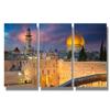 Canvas Wall Art Jerusalem Cityscape during Sunset Wall Art for Living Room 3 Panel erusalem Israel with Dome of the Rock and Western Wall Home Decor Wooden Framed Stretched Ready to Hang 16X24X3 INCH view 1