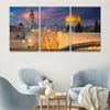 Canvas Wall Art Jerusalem Cityscape during Sunset Wall Art for Living Room 3 Panel erusalem Israel with Dome of the Rock and Western Wall Home Decor Wooden Framed Stretched Ready to Hang 16X24X3 INCH view 2