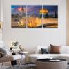 Canvas Wall Art Jerusalem Cityscape during Sunset Wall Art for Living Room 3 Panel erusalem Israel with Dome of the Rock and Western Wall Home Decor Wooden Framed Stretched Ready to Hang 16X24X3 INCH view 4