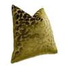 Michael Amini Re-nue Larkin Olive Velvet Pillow Set of 2 Square Decorative Cushions Soft 100% Polyester Fabric Stylish Accent for Living Room Sofa Bedroom Seating view 2
