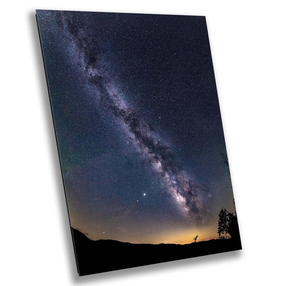 Milky Way Over Planets - Print/Canvas/Acrylic/Metal (Canvas (3 Panel) Print, 40x90 Inches)