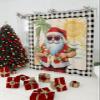 Merry Christmas Shower Curtain for Bathroom 72" x 72" Santa Claus Beach Summer Bufflao Check Plaid Shower Curtain with Hooks Polyester Waterproof Home Bathtub Decor view 2