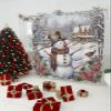 Christmas Shower Curtain for Bathroom 66" x 72" Xmas Tree Winter Snow Snowman Rustic Farmhouse Shower Curtain with Hooks Polyester Waterproof Home Bathtub Decor view 2
