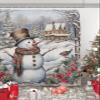Christmas Shower Curtain for Bathroom 66" x 72" Xmas Tree Winter Snow Snowman Rustic Farmhouse Shower Curtain with Hooks Polyester Waterproof Home Bathtub Decor view 4