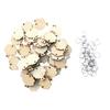 TEHAUX 100pcs Wood Piece Tree Wire Ring Set DIY Craft Heart Sign Tag for Birthday Reminder Plaque Decor view 1