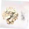 TEHAUX 100pcs Wood Piece Tree Wire Ring Set DIY Craft Heart Sign Tag for Birthday Reminder Plaque Decor view 3