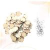 TEHAUX 100pcs Wood Piece Tree Wire Ring Set DIY Craft Heart Sign Tag for Birthday Reminder Plaque Decor view 4