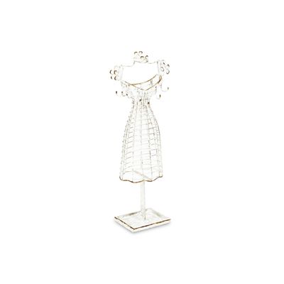 HomeRoots 17" Silver Metal Dress Form Sculpture and Jewelry Holder