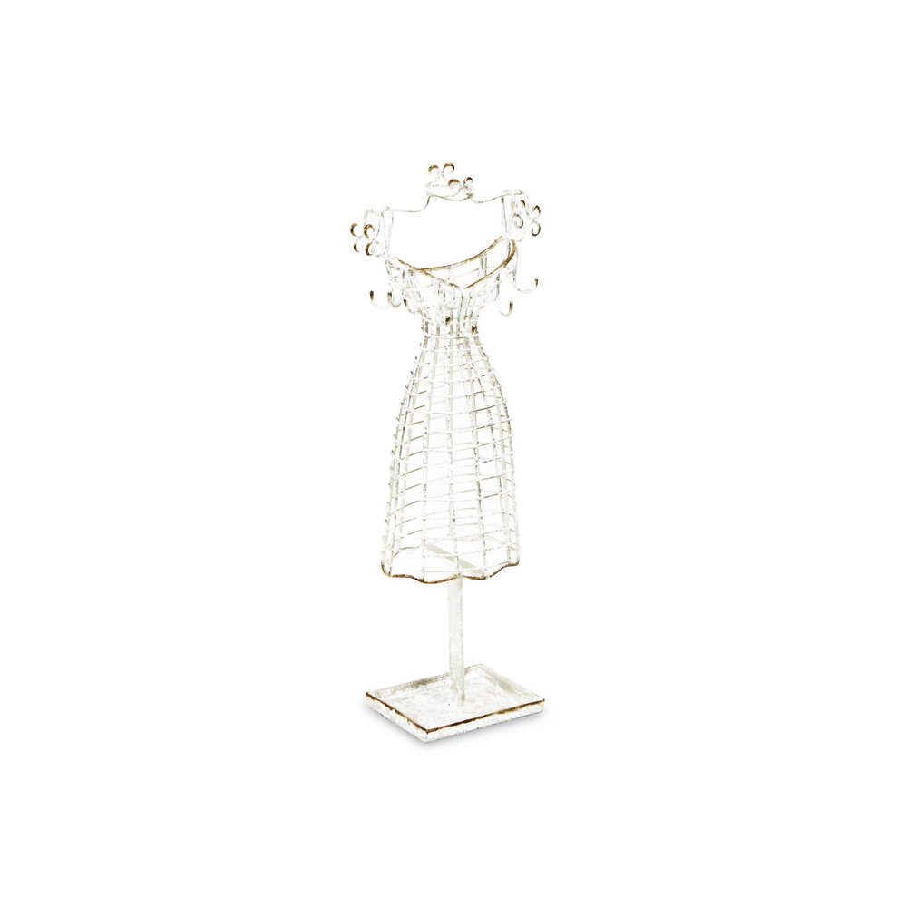HomeRoots 17" Silver Metal Dress Form Sculpture and Jewelry Holder