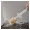 MOOWI Toilet Brush Home Toilet Brush Household Long Handle Without Dead Angle Thick Bristles Cleaning Brush with Base Cleaning Brush Bathroom Brush and Holder (Color : Gold) view 4