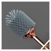MOOWI Toilet Brush Toilet Brush Long Handle with Base Set Home Wash Toilet Toilet Cleaning Brush Home Cleaning Helper Toilet Brush Bathroom Brush and Holder (Color : Gold) view 4