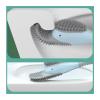 MOOWI Toilet Brush Toilet Brush Household Non-Dead Corner Wash Toilet Brush Wall-Mounted Bathroom Cleaning Set Artifact Silicone Glue Rack Bathroom Brush and Holder (Color : Gray) view 3