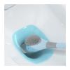 MOOWI Toilet Brush Toilet Brush Household Non-Dead Corner Wash Toilet Brush Wall-Mounted Bathroom Cleaning Set Artifact Silicone Glue Rack Bathroom Brush and Holder (Color : Gray) view 4