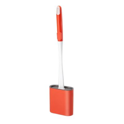 MOOWI Toilet Brush Silicone Toilet Household Toilet Brush Toilet Brush Wall-Mounted Toilet Set Tough and Durable Storage Convenient Toilet Brush Bathroom Brush and Holder (Color : 01)
