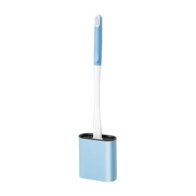 MOOWI Toilet Brush Silicone Toilet Household Toilet Brush Toilet Brush Wall-Mounted Toilet Set Tough and Durable Storage Convenient Toilet Brush Bathroom Brush and Holder (Color : 04)
