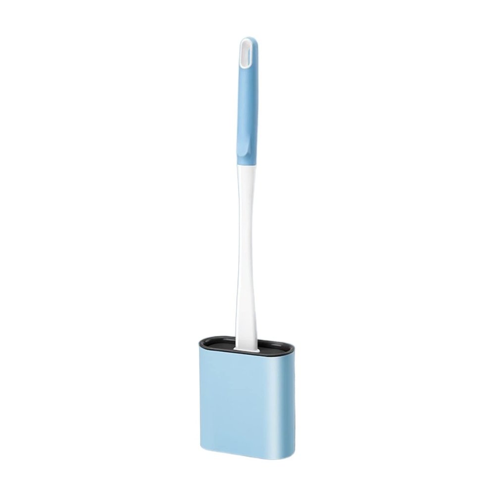 MOOWI Toilet Brush Silicone Toilet Household Toilet Brush Toilet Brush Wall-Mounted Toilet Set Tough and Durable Storage Convenient Toilet Brush Bathroom Brush and Holder (Color : 04)