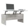 BUKSCYJS Coffee Table,Lift-Top Dining Table, Open Coffee Table Suitable for Living Room, Office, Balcony, Family Living Room Concrete Gray 40.2"X19.9"X18.3" Engineered Wood view 4
