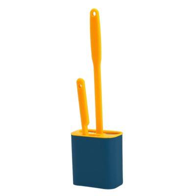 MOOWI Toilet Brush Silicone Toilet Household Toilet Brush Toilet Brush Wall-Mounted Toilet Set Tough and Durable Storage Convenient Toilet Brush Bathroom Brush and Holder (Color : 06)