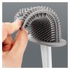 MOOWI Toilet Brush Silicone Toilet Household Toilet Brush Toilet Brush Wall-Mounted Toilet Set Tough and Durable Storage Convenient Toilet Brush Bathroom Brush and Holder (Color : 06) view 3