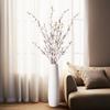 Ammyoo Artificial Faux Plants Flowers Indoor Spring Summer Decor, 4 Bundles Fake Silk Plum Blossom,Faux Silk Cherry Blossom Branches for Wedding Office Party Hotel Home Decor, Vase Not Included(White) view 3