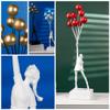 Art Balloon Girl Statues Banksy Flying Balloon Girl Sculpture Resin Craft Home Decoration Living Room Decoration (Gold Black) view 2