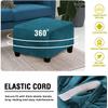 Stretch Foot Stool Ottoman Cover Slipcover, Square Footstools Covers Velvet Ottoman Covers Foot Stool Ottoman Cover,Furniture Protector for Living Room Bedroom (Peacock Blue, Large) view 4