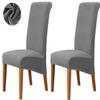 Deisy Dee Stretch XL/Oversized Extra Large Velvet Dining Room Chair Covers for Kitchen DiningRemovable Washable Chair Protectors Slipcovers (Grey, 2) view 1