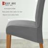 Deisy Dee Stretch XL/Oversized Extra Large Velvet Dining Room Chair Covers for Kitchen DiningRemovable Washable Chair Protectors Slipcovers (Grey, 2) view 4