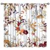 Autumn Curtains, Boho Pumpkins Rustic Fall Thanksgiving Harvest Farmhouse Floral Leaves Print Window Treatments for Kitchen Bedroom Living Room Cafe 42x54 Inch view 1