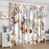 Autumn Curtains, Boho Pumpkins Rustic Fall Thanksgiving Harvest Farmhouse Floral Leaves Print Window Treatments for Kitchen Bedroom Living Room Cafe 42x54 Inch view 4