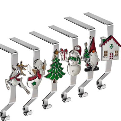 K-MLICE Christmas Stocking Holders Set of 6, Christmas Stocking Holders for Mantle Set of 6, Fireplace Stocking Hangers 6 Pack, Stocking Stand, Farmhouse Rustic Xmas Decorations for Home Indoor