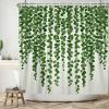 Bathroom Curtain Green Plant Leaf Vine Shower Curtain with Hooks Polyester Fabric Waterproof Bath Curtains for Bathroom Decor 55x67in-140x170cm/WxH Curtains view 1