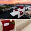 ZGDDPZA Armrest Chair Covers with Headrest, Soft Fleece Armchair Armrest Protectors with Storage Pockets, Non-Slip Furniture Covers for Leather & Fabric Chairs, Pet-Friendly (Wine Red,1 Seat 3PCS) view 3