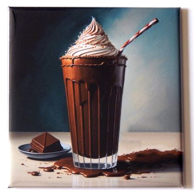 Chocolate Milkshake Fridge Magnet (2 x 2 inches)